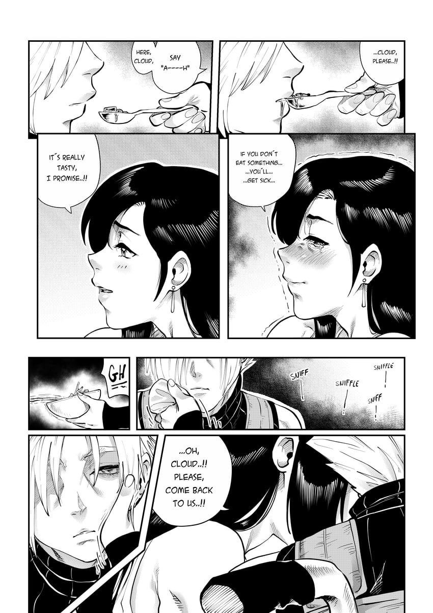 tifa lockhart and cloud strife (final fantasy and 1 more) drawn by aarokira