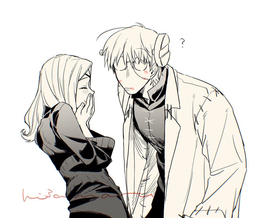 franken stein and marie mjolnir (soul eater) drawn by hissiu