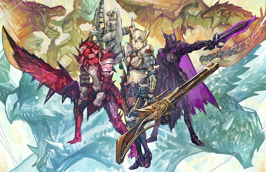 monster hunter, rathalos, deviljho, tigrex, lagiacrus, and 6 more (monster hunter) drawn by subakeye