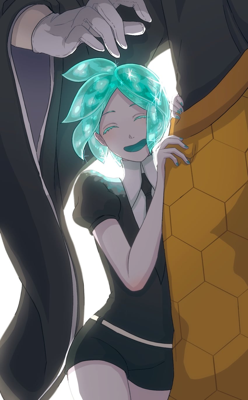 phosphophyllite and kongou sensei (houseki no kuni) drawn by yagi_hara