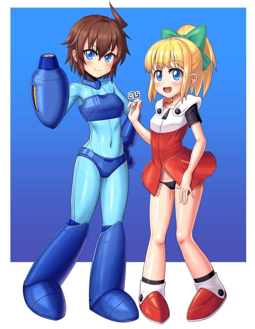 roll and mega man (mega man) drawn by els_(ljhlee12)