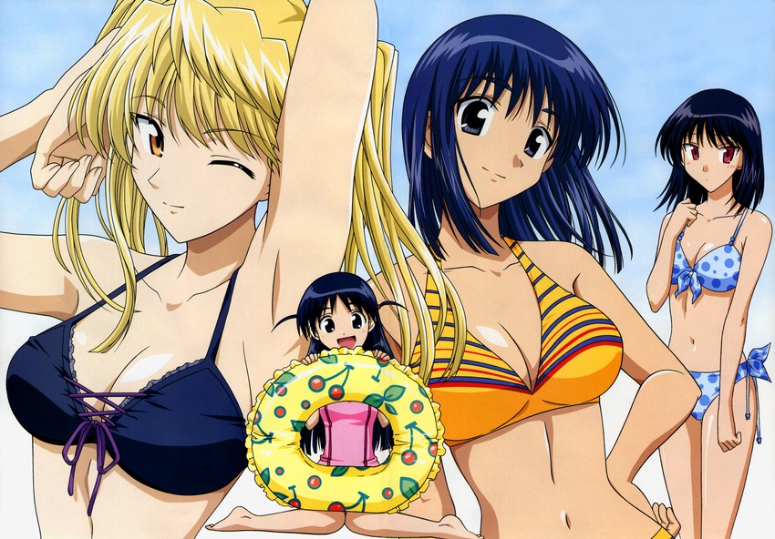 suou mikoto, sawachika eri, tsukamoto yakumo, and tsukamoto tenma (school rumble) drawn by hara_yumiko