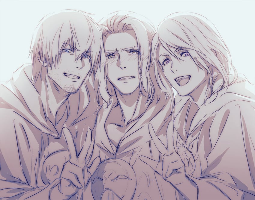 warrior of light, adventurer, emet-selch, hythlodaeus, and azem (final fantasy and 1 more) drawn by morumoru_(kuromrmr)