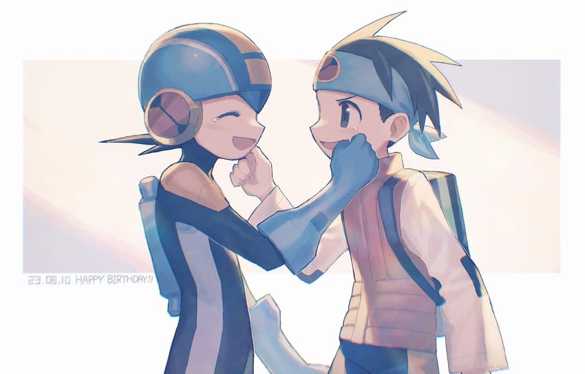 megaman.exe and lan hikari (mega man and 1 more) drawn by klenschheim