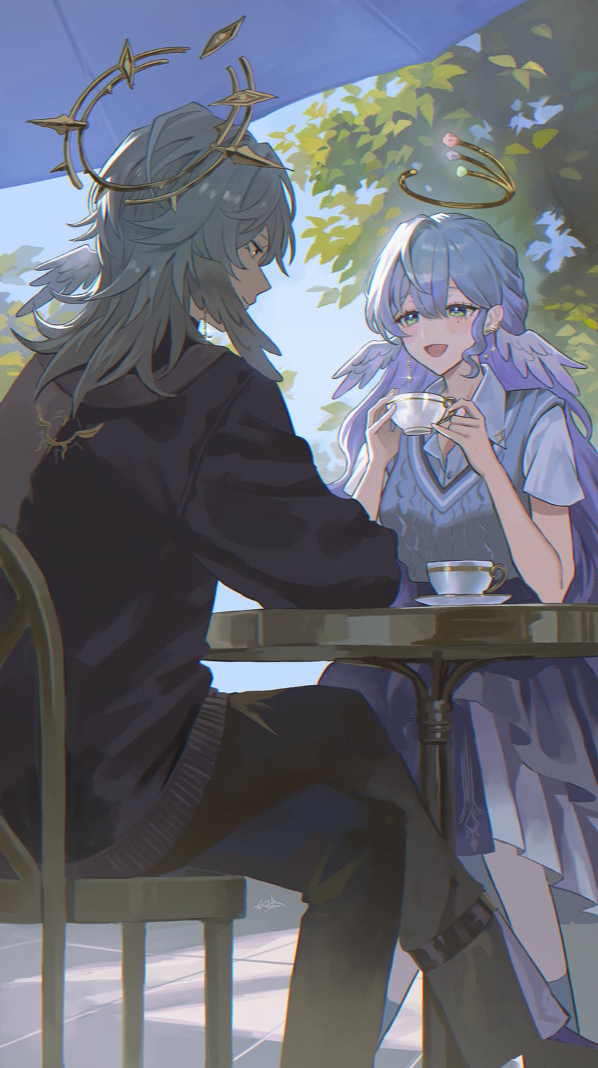 robin and sunday (honkai and 1 more) drawn by maria_(maria_rose)