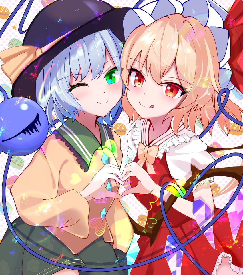 flandre scarlet and komeiji koishi (touhou) drawn by kyuu_cat