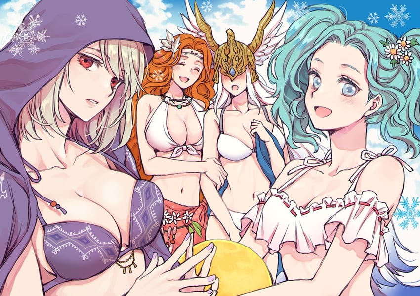 nophica, halone, menphina, and nymeia (final fantasy and 1 more) drawn by reitomo