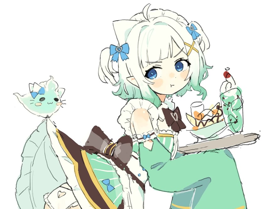 mint fantome and wisps (indie virtual youtuber) drawn by mota_(motaberrie)
