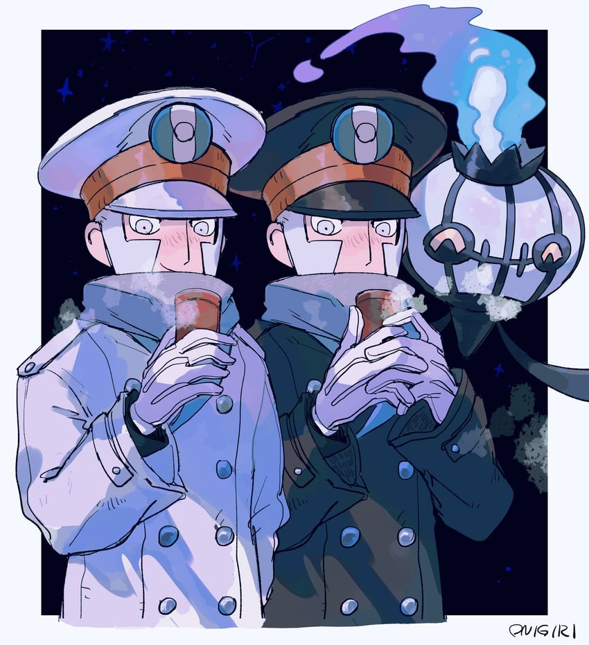 ingo, chandelure, and emmet (pokemon and 1 more) drawn by onigiri_(ahku5522)