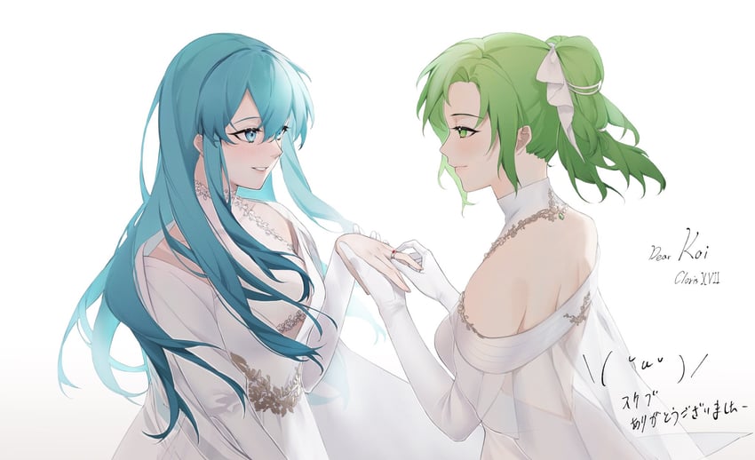 eirika and l'arachel (fire emblem and 1 more) drawn by clovisxvii