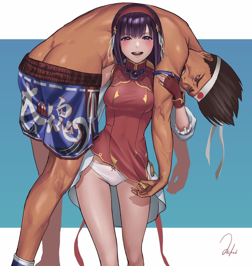 asamiya athena and joe higashi (the king of fighters) drawn by murasaki-sin