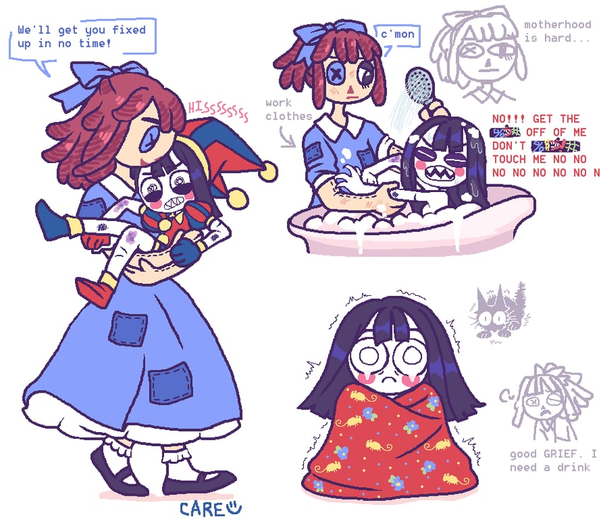 pomni and ragatha (the amazing digital circus) drawn by himiko_(hydrangeamaiden)