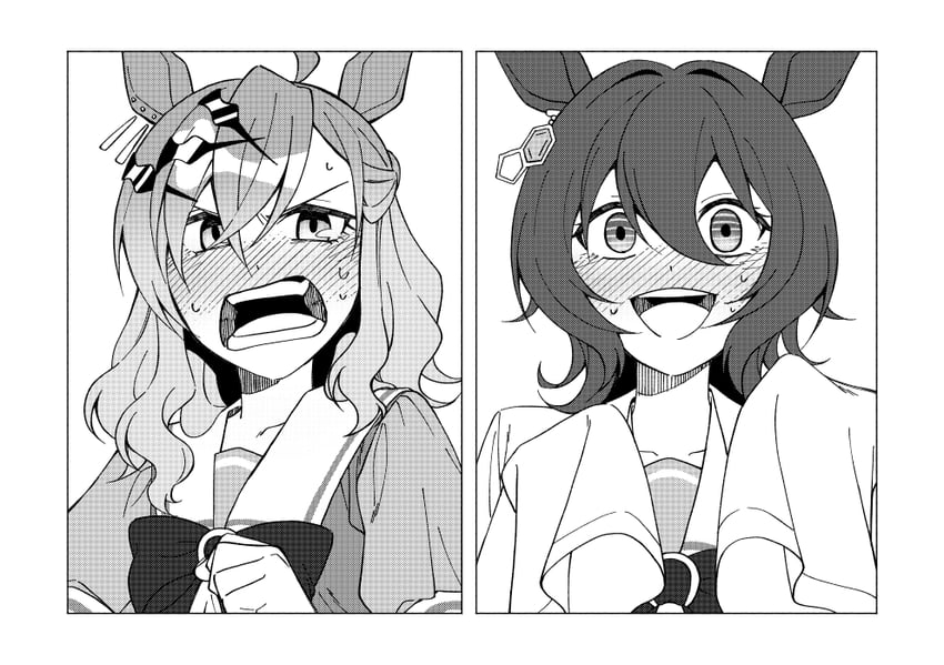 agnes tachyon and jungle pocket (umamusume) drawn by yamawasabi_umai