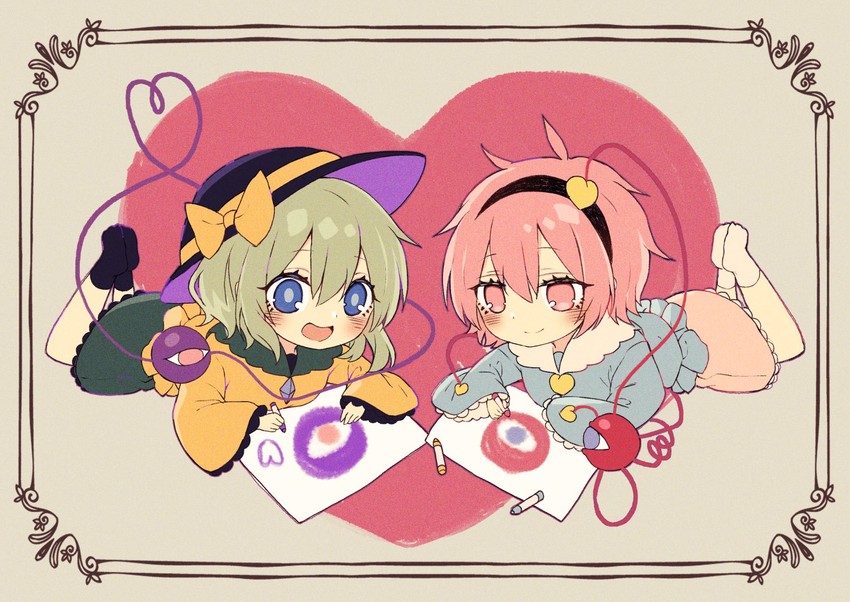 komeiji koishi and komeiji satori (touhou) drawn by kyouda_suzuka
