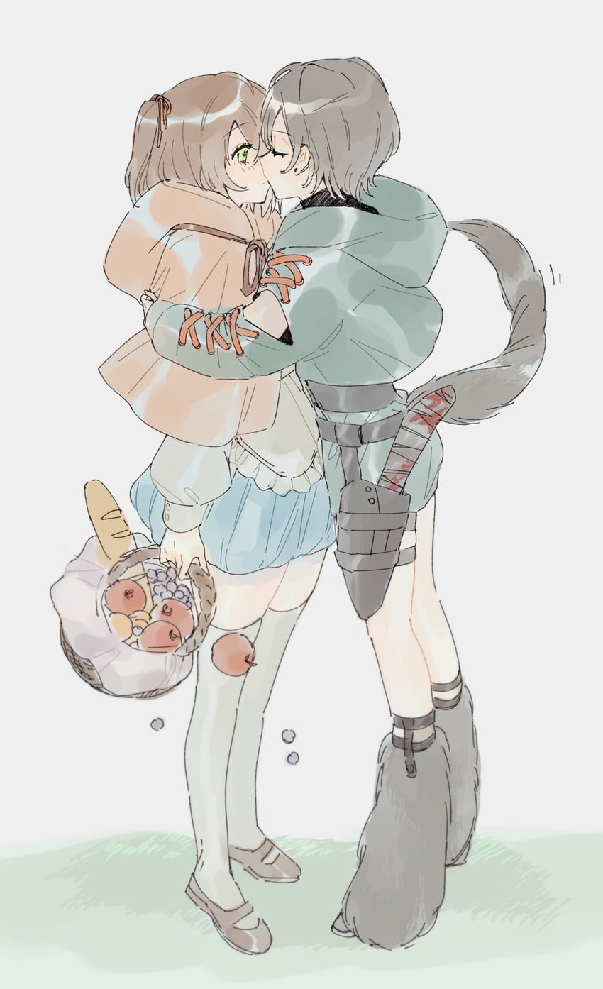 little red riding hood, hidaka reina, and ogami matoi (little red riding hood and 1 more) drawn by watch_aruko