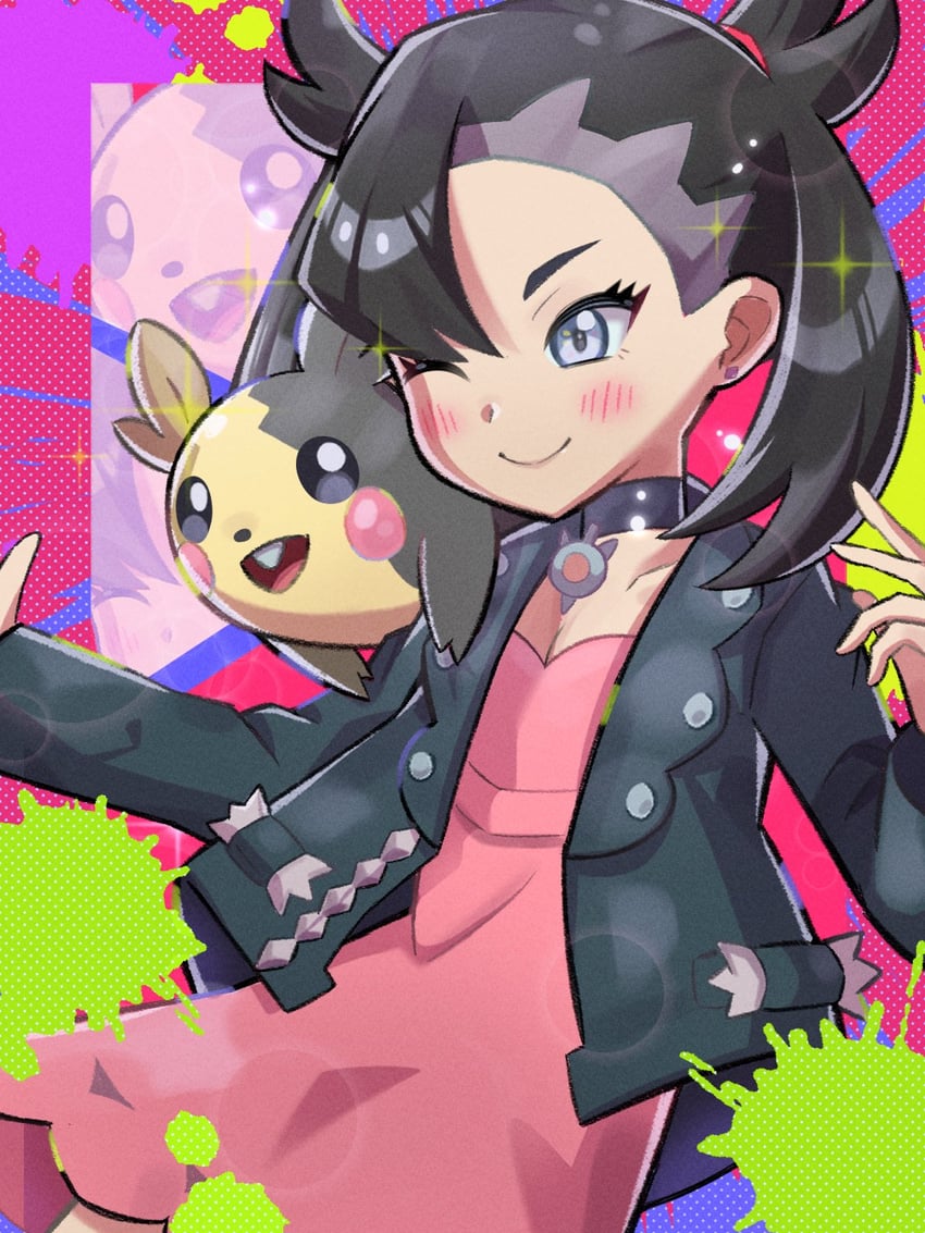 marnie and morpeko (pokemon and 1 more) drawn by inana_umi