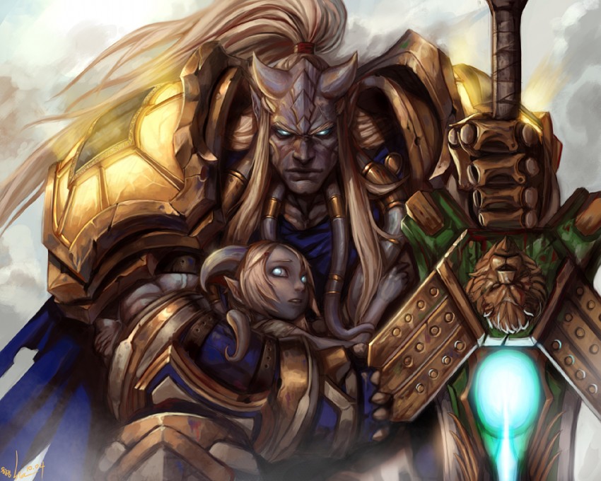 player character and paladin (warcraft and 1 more) drawn by sia_kim