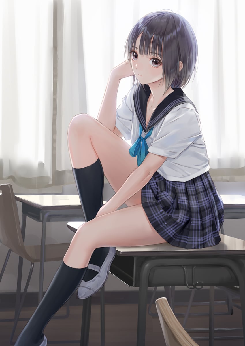shirai hinako (blue reflection and 1 more) drawn by kishida_mel
