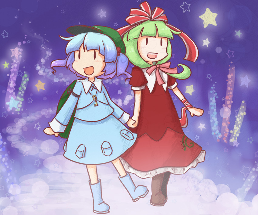 kawashiro nitori and kagiyama hina (touhou) drawn by kanno_fumiroku