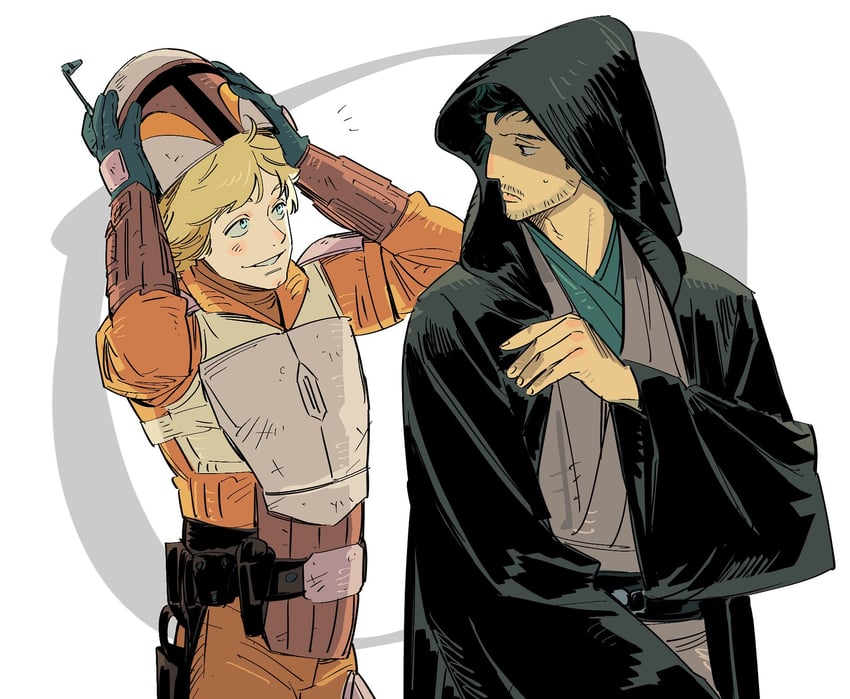 luke skywalker and din djarin (star wars and 1 more) drawn by kam2ff