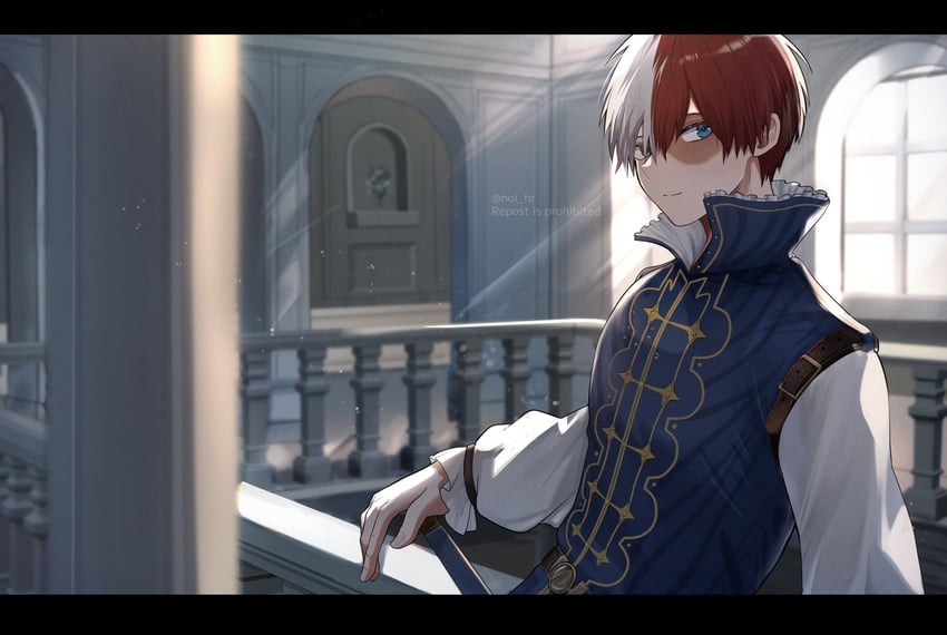 todoroki shoto (boku no hero academia) drawn by miyanami_3