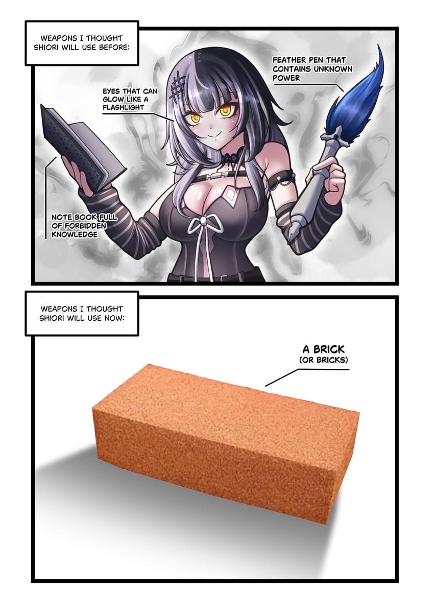 shiori novella (hololive and 1 more) drawn by seapupu