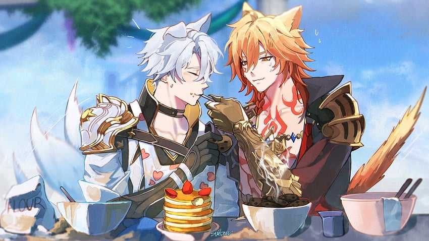 phainon and mydei (honkai and 1 more) drawn by moonya