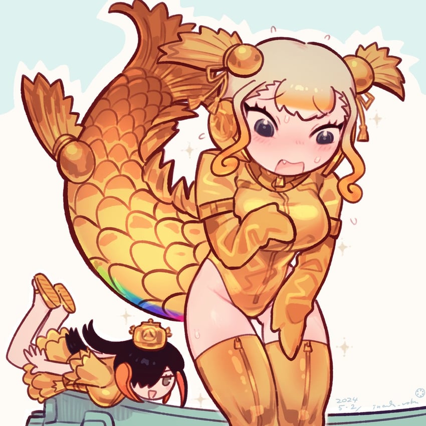 king penguin and kinshachi (kemono friends) drawn by inada_roku