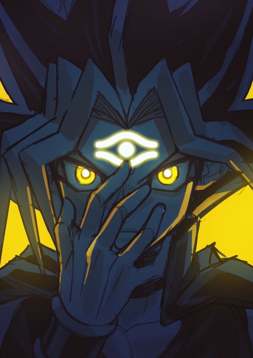 yami yugi (yu-gi-oh! and 1 more) drawn by dandan_mong