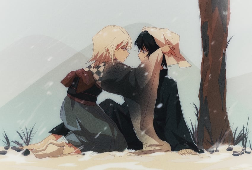 enraku tsubakura and houlen yabusame (len'en) drawn by mxx33