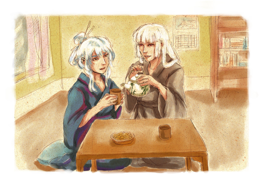 fujiwara no mokou and kamishirasawa keine (touhou) drawn by maarika