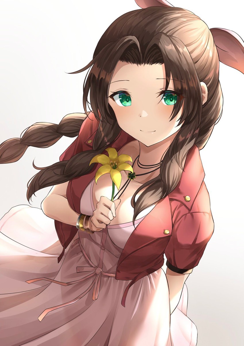 aerith gainsborough (final fantasy and 2 more) drawn by kanaria_hisagi