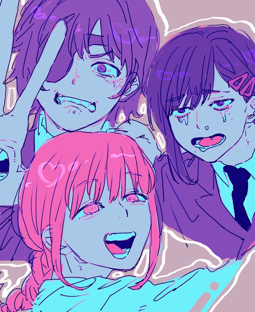 makima, higashiyama kobeni, himeno, and ghost devil (chainsaw man) drawn by pecopecosupipi