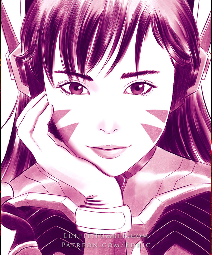 d.va (overwatch and 1 more) drawn by luffie