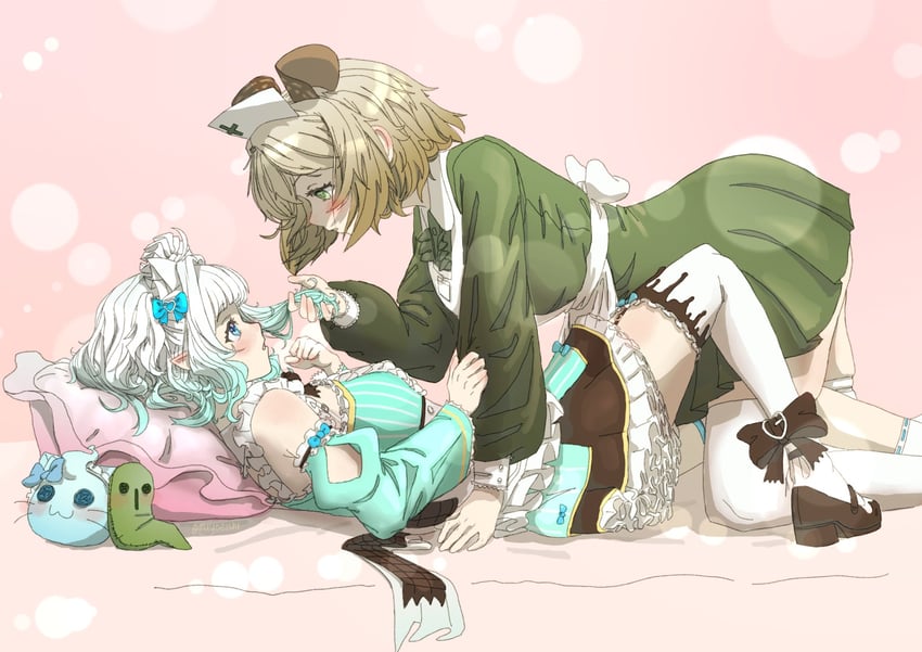 mint fantome, nimi nightmare, naplings, and wisps (indie virtual youtuber) drawn by muyoeishi