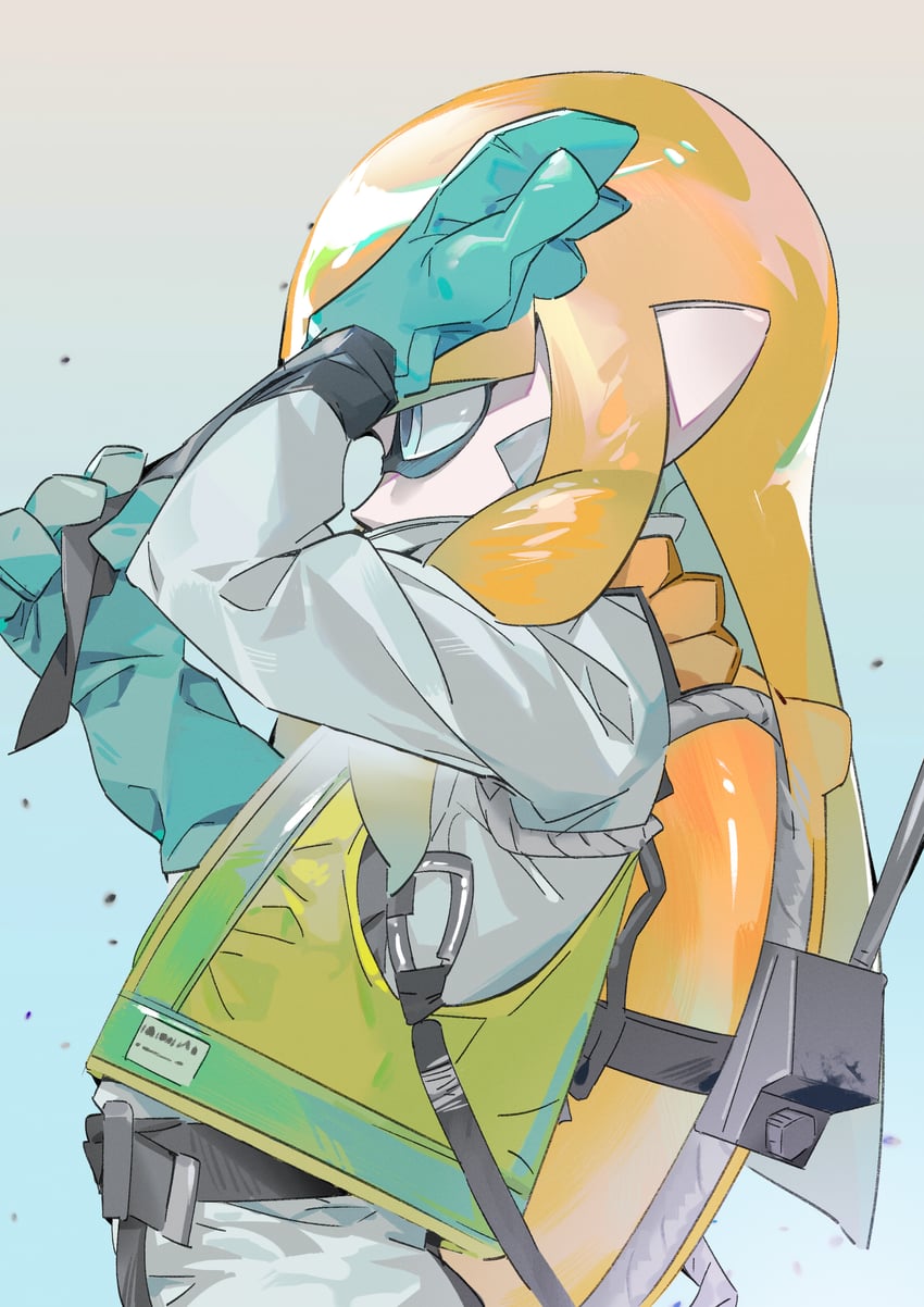 inkling player character and inkling boy (splatoon and 1 more) drawn by neet_xing