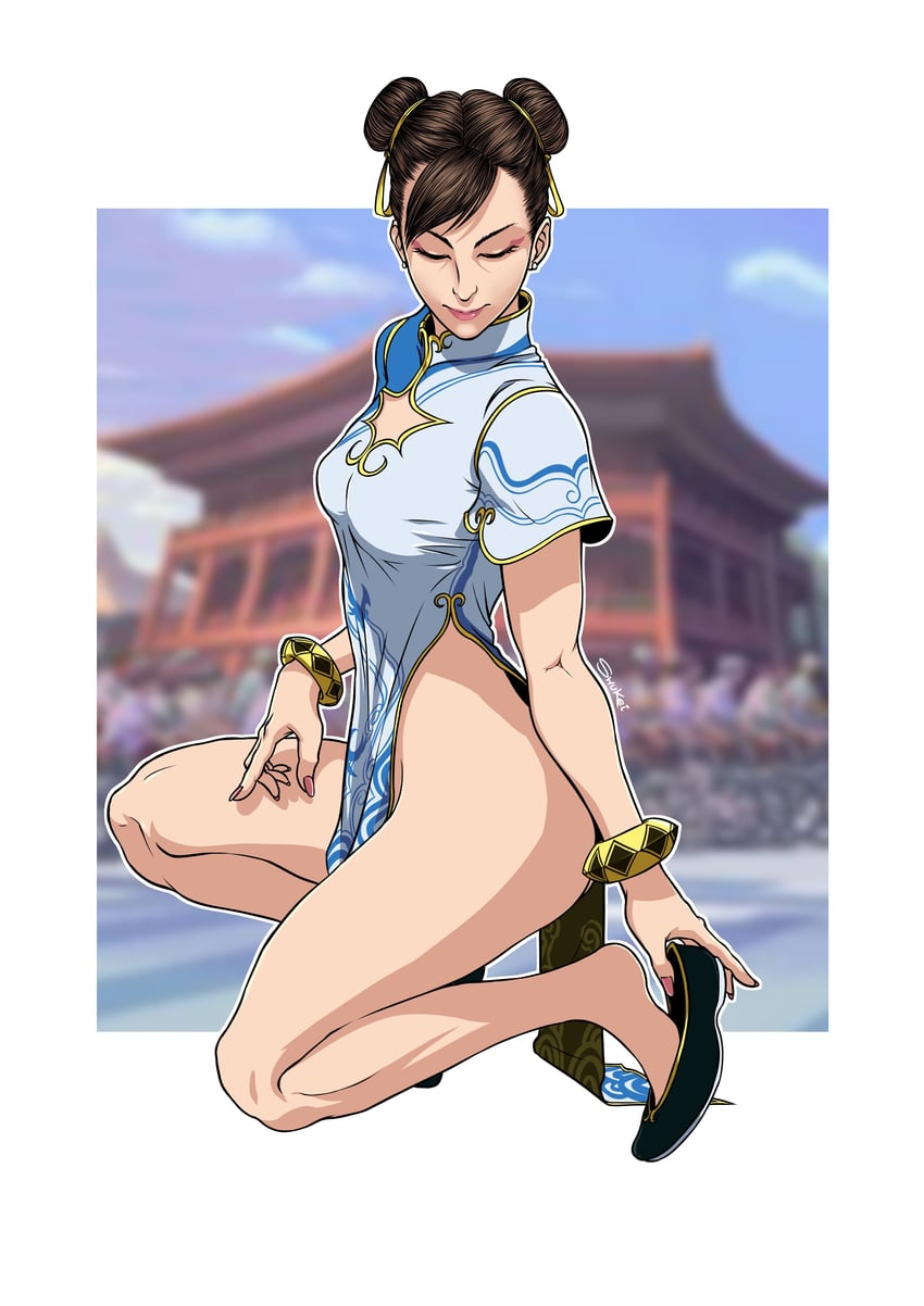 chun-li (street fighter and 1 more) drawn by shukeiart