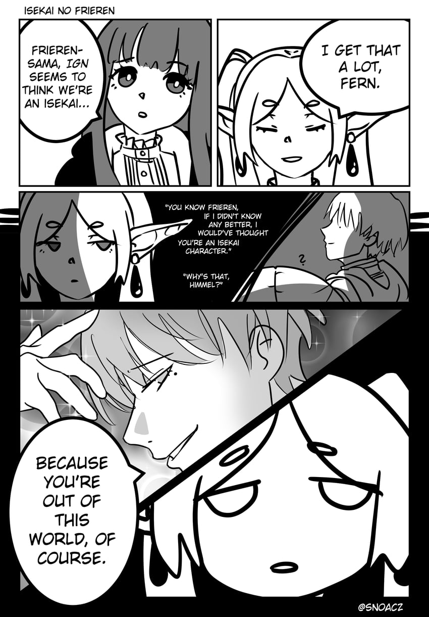 frieren, fern, and himmel (sousou no frieren and 1 more) drawn by snoacz