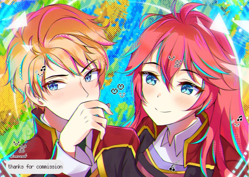 shirley orlando and cedric reise arnor (eiyuu densetsu and 2 more) drawn by wasabi_(its_me_wasabi)