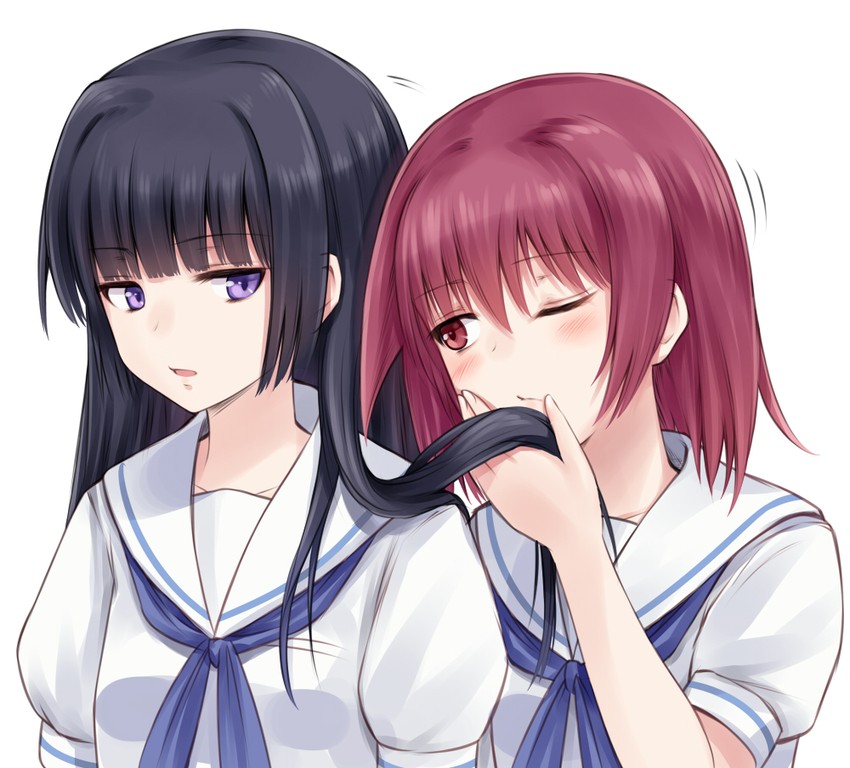 miyanaga teru and hirose sumire (saki and 1 more) drawn by suzushiro_yukari