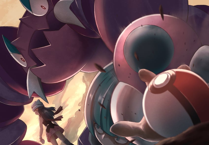 dawn, team galactic grunt, and drapion (pokemon and 1 more) drawn by pori