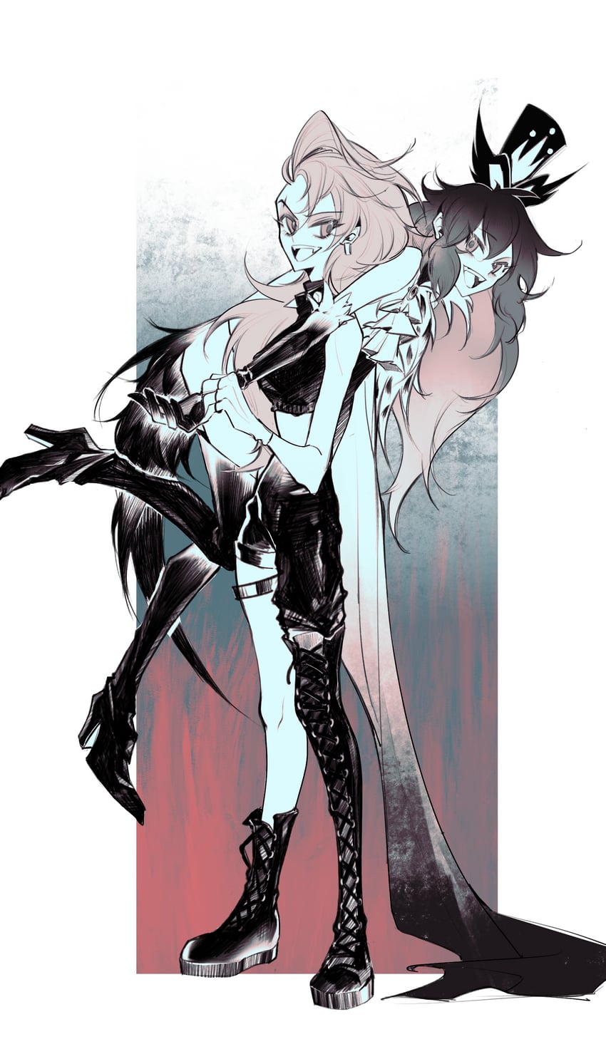 loona and octavia (helluva boss) drawn by zhu_xing_pupupu