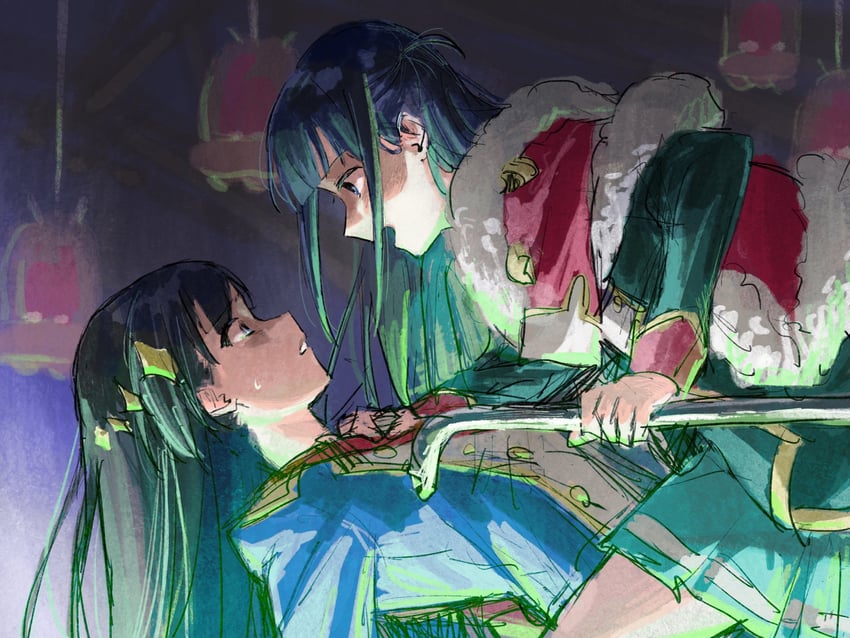 tsuyuzaki mahiru and kagura hikari (shoujo kageki revue starlight) drawn by matsumomo_(mamama_tomo)