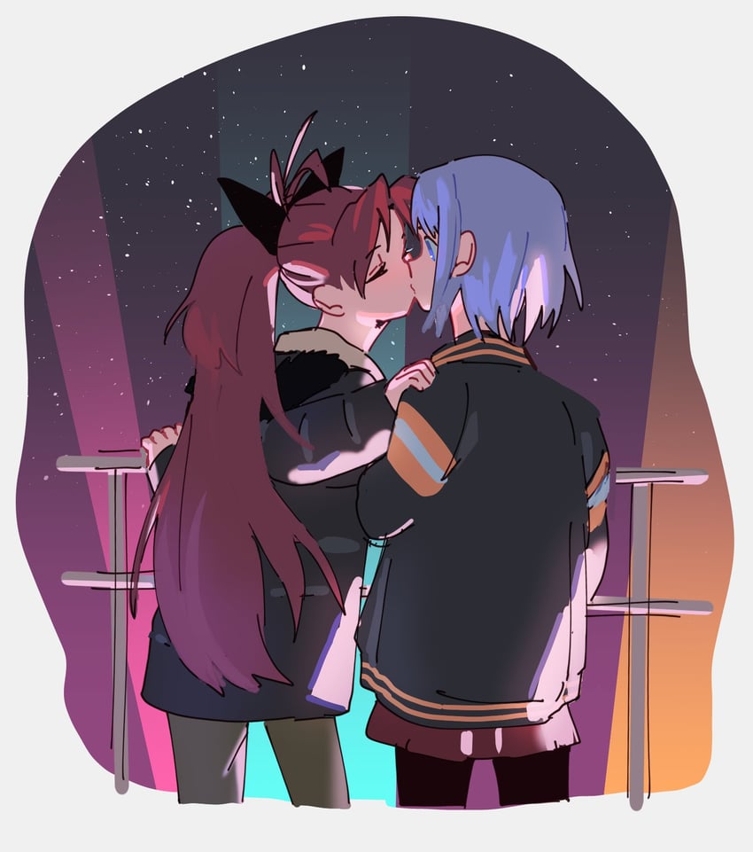miki sayaka and sakura kyoko (mahou shoujo madoka magica) drawn by yooki_(winter_cakes)