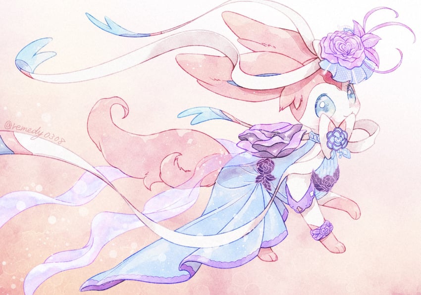 sylveon (pokemon and 1 more) drawn by remedy_matome