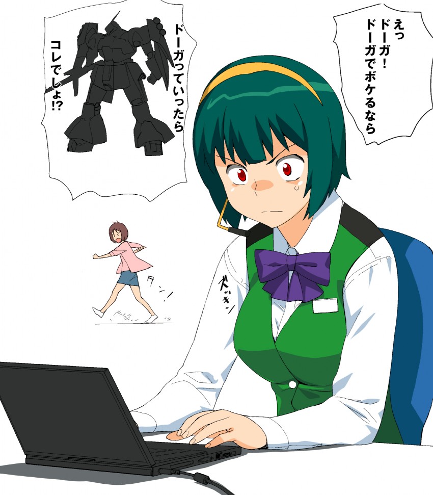 otonashi kotori, hidaka ai, and jagd doga gyunei custom (idolmaster and 3 more) drawn by a1_(initial-g)