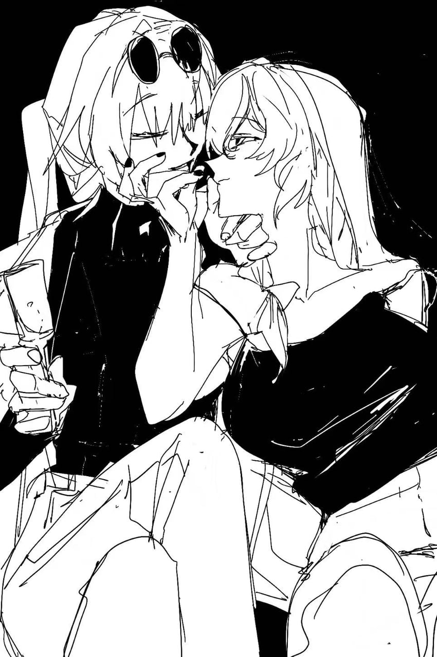 kafka and black swan (honkai and 1 more) drawn by hana_bingo