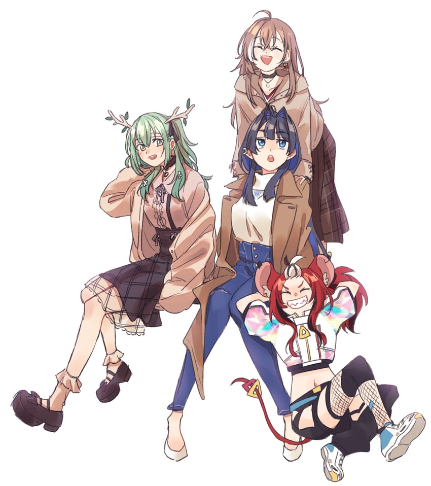 ouro kronii, nanashi mumei, hakos baelz, and ceres fauna (hololive and 1 more) drawn by anco_(platanity)