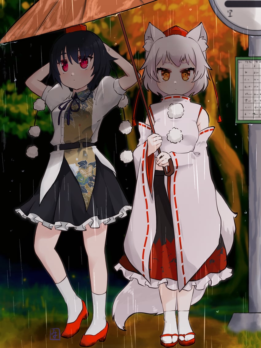 shameimaru aya and inubashiri momiji (touhou) drawn by miyo_(user_xstn5827)