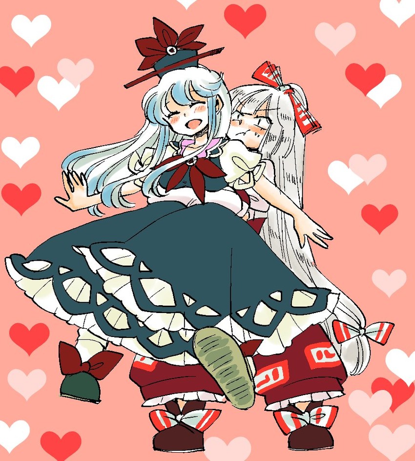 fujiwara no mokou and kamishirasawa keine (touhou) drawn by komaku_juushoku